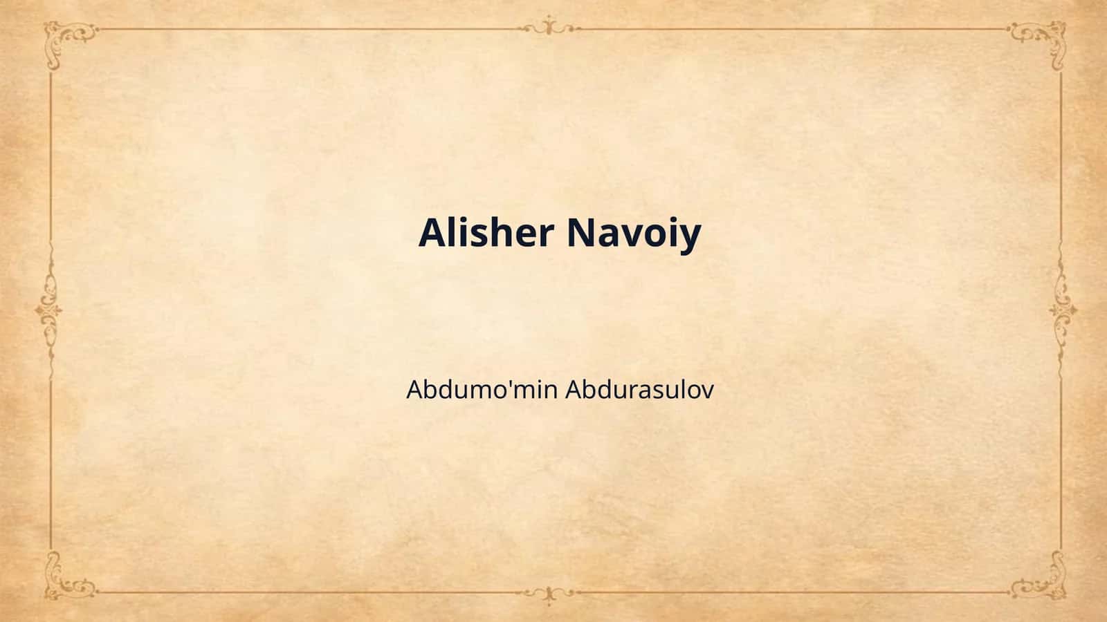 Alisher Navoiy 1