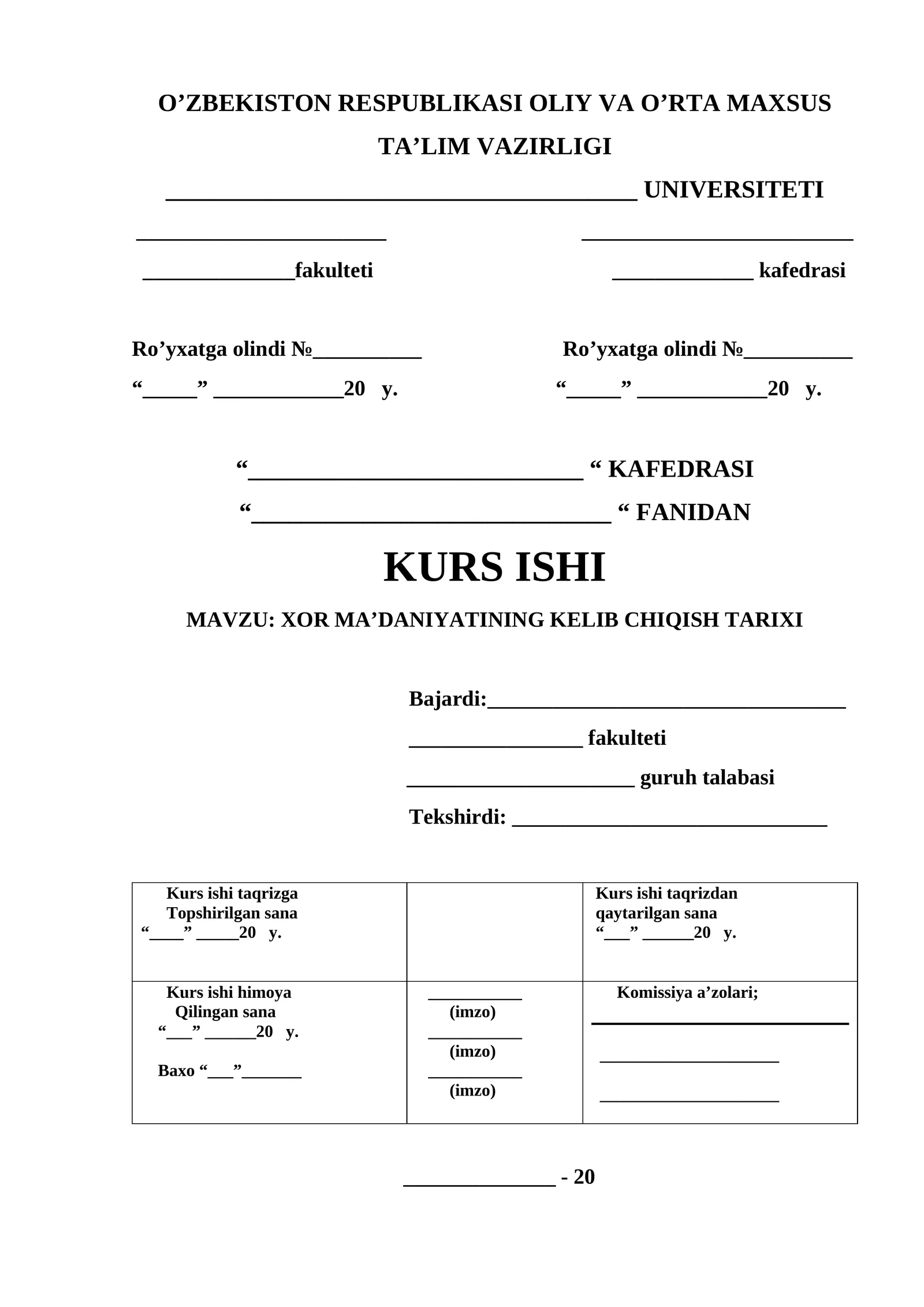 XOR MA’DANIYATINING KELIB CHIQISH TARIXI 1