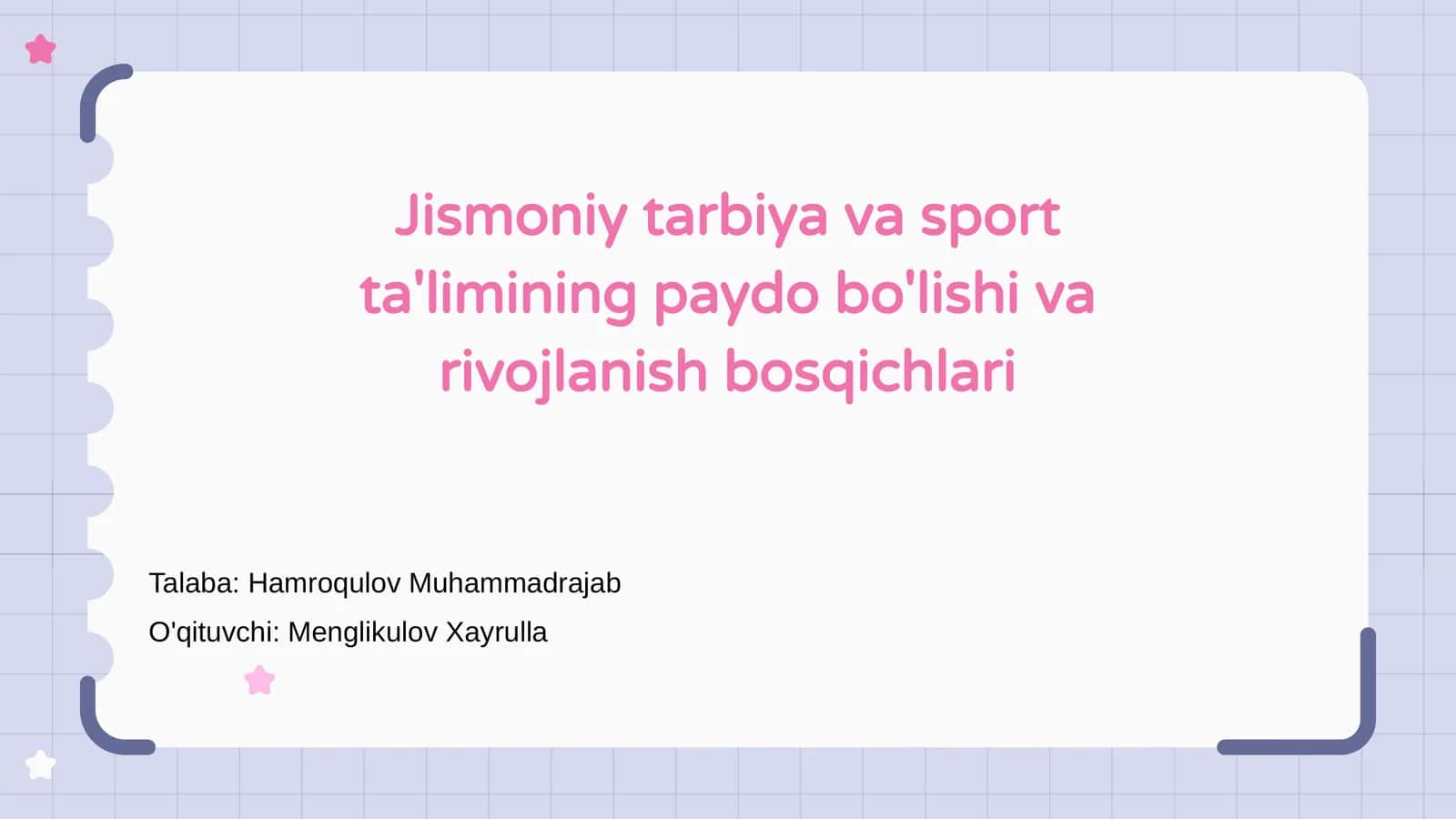 Jismoniy tarbiya va sport ta'limining paydo bo'lishi va rivojlanish bosqichlari 1