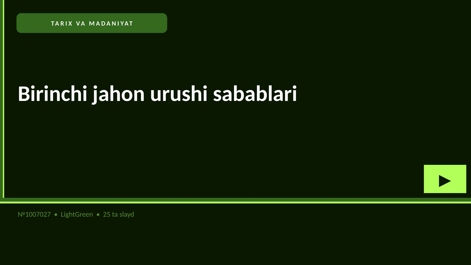Birinchi jahon urushi sabablari 1