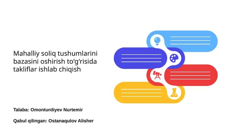 Mahalliy soliq tushumlarini bazasini oshirish to'g'risida takliflar ishlab chiqish 1