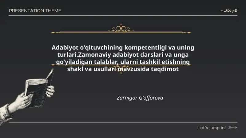 Zamonaviy adabiyot darslari va unga qoʻyiladigan talablar, ularni tashkil etishning shakl va usullari 1