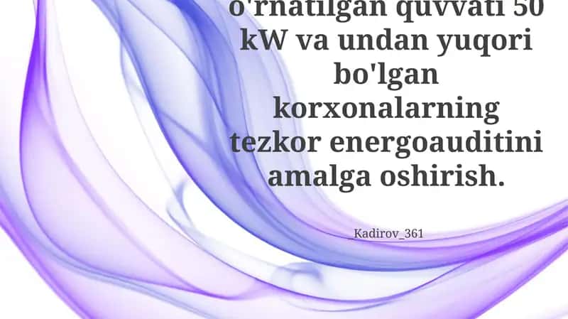 Energiya Auditi Topilmalari va Tavsiyalar 1