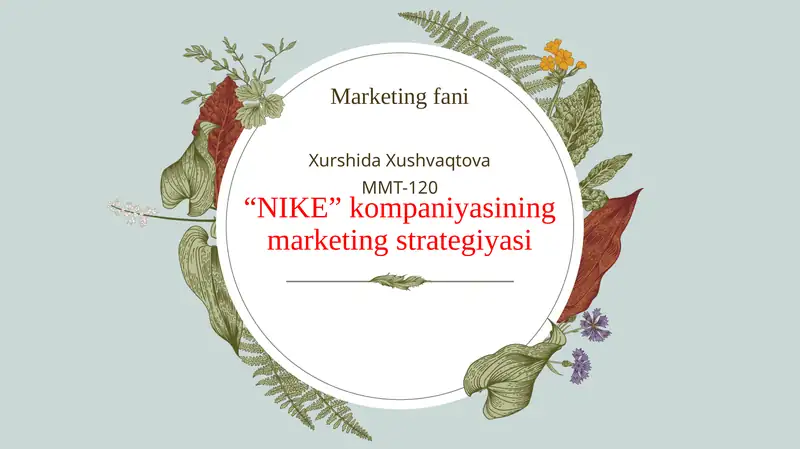 Nike kompaniyasining marketing strategiyasi 1