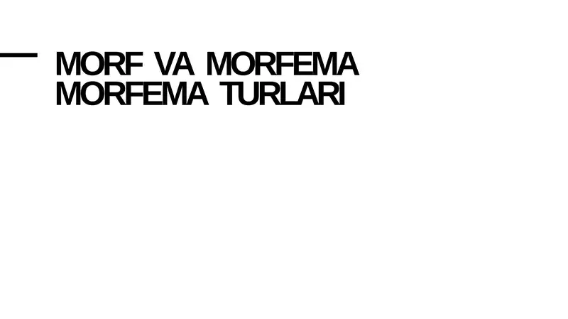 MORF VA MORFEMA MORFEMA TURLARI 1