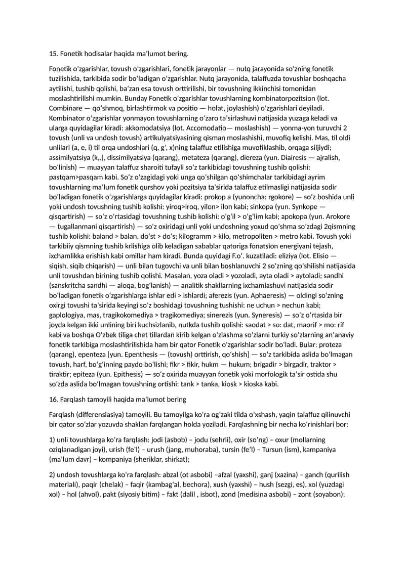 Fonetik hodisalar 1