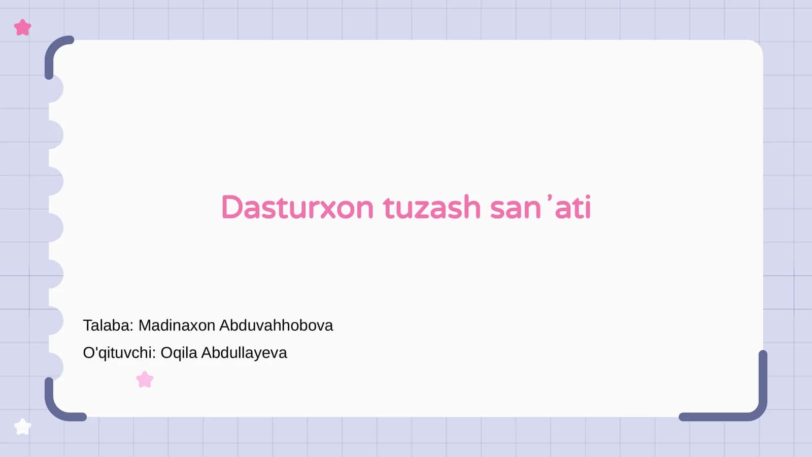 Dasturxon tuzash sanʼati 1