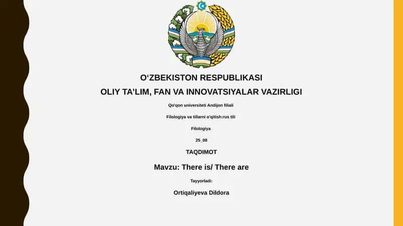 Filologiya va tillarni o'qitish:rus tili 1