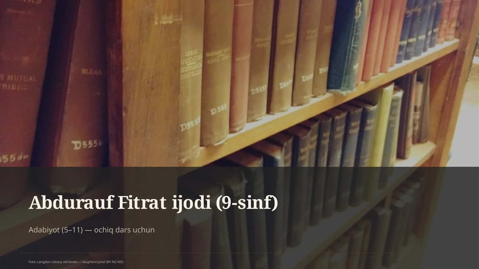 Abdurauf Fitrat ijodi (9-sinf) 1