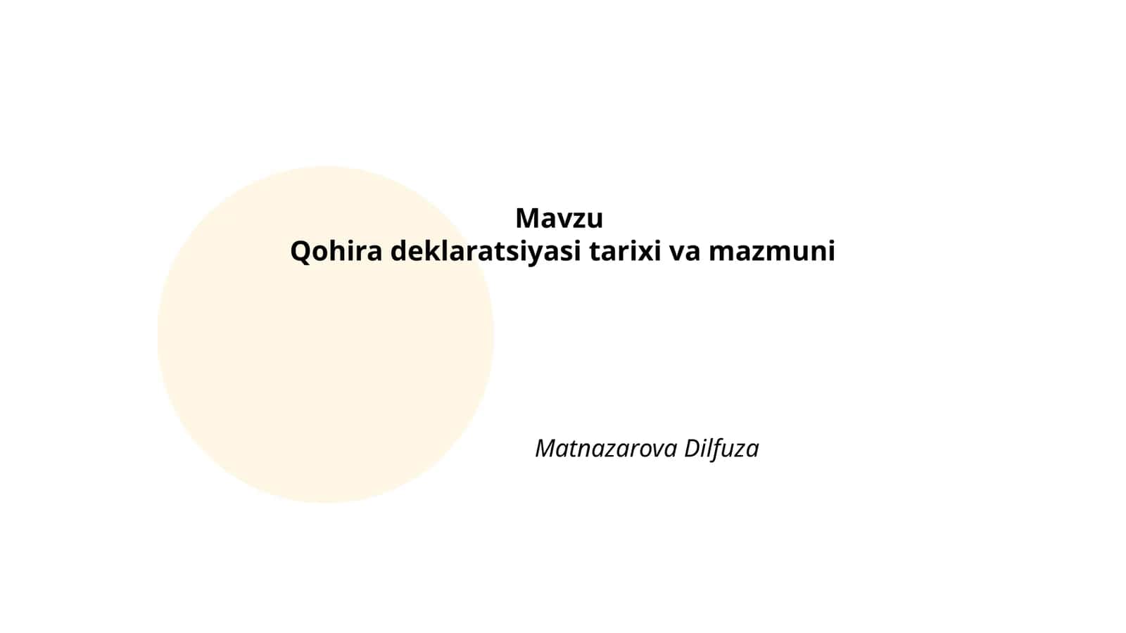 Qohira deklaratsiyasi 1