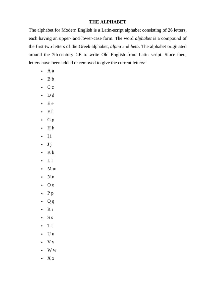 The Alphabet 1
