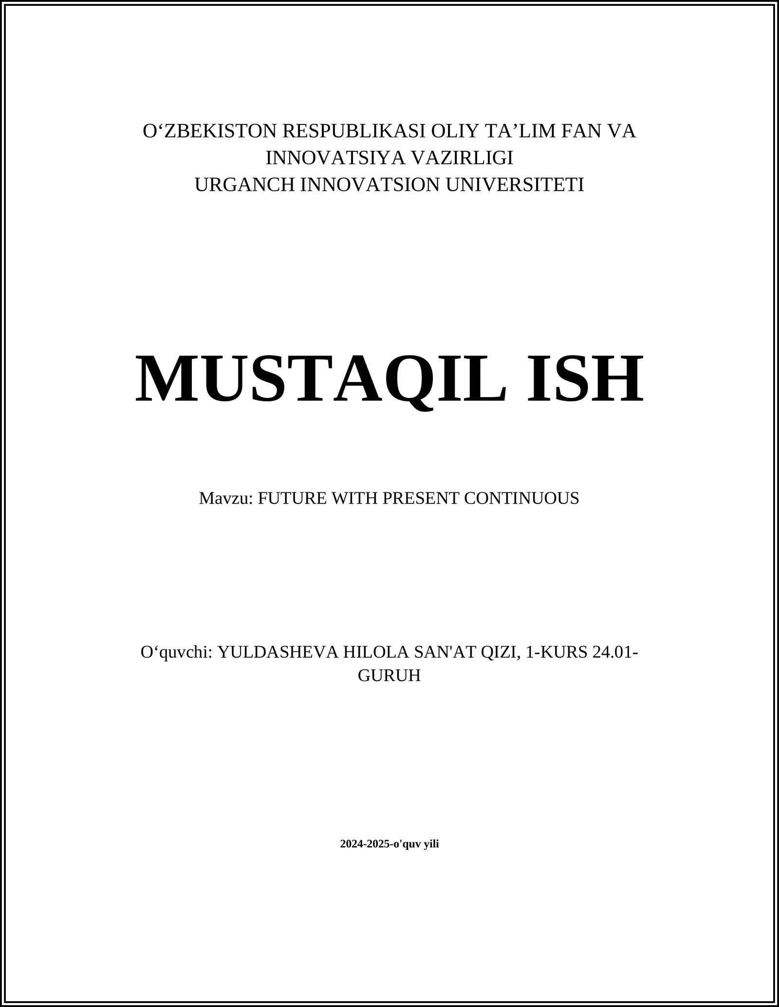 FUTURE WITH PRESENT CONTINUOUS 1