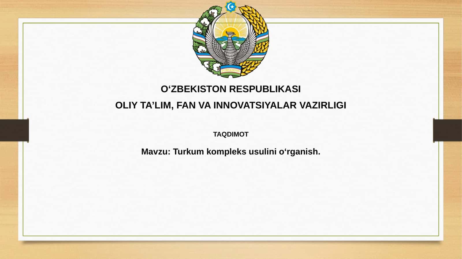 Turkum kompleks usuli 1