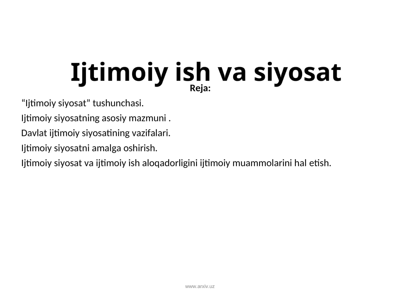 Ijtimoiy ish va ijtimoiy taminot. Asosiy tushuncha va istiqbollari 1