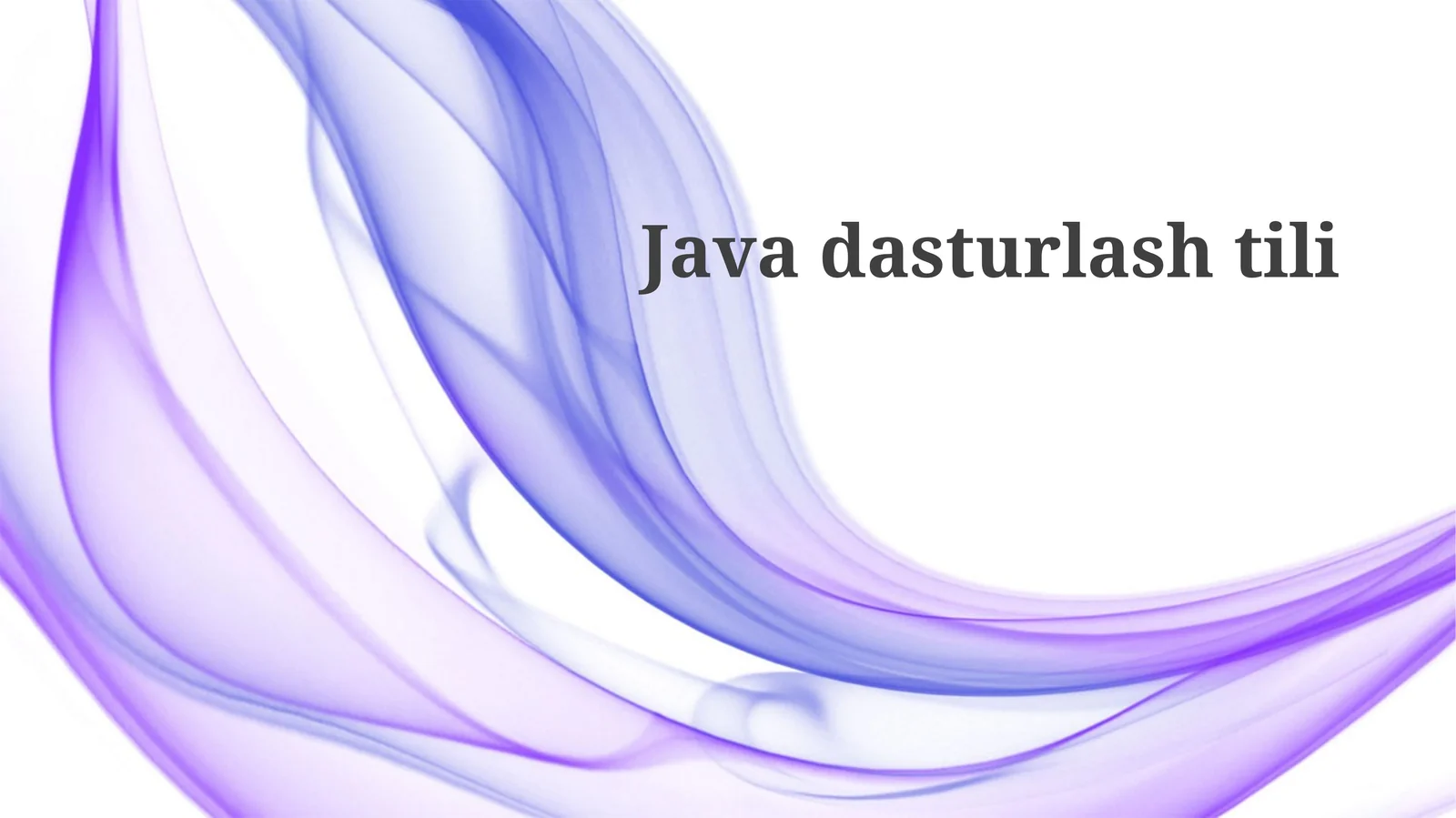 Java Asosiy Bilimlari 1