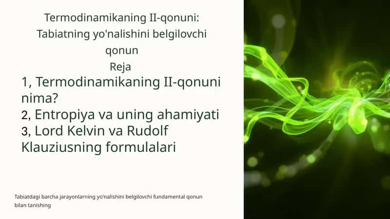 Termodinamikaning II-qonuni 1