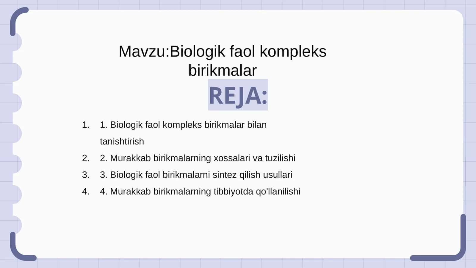 Biologik faol kompleks birikmalar 1