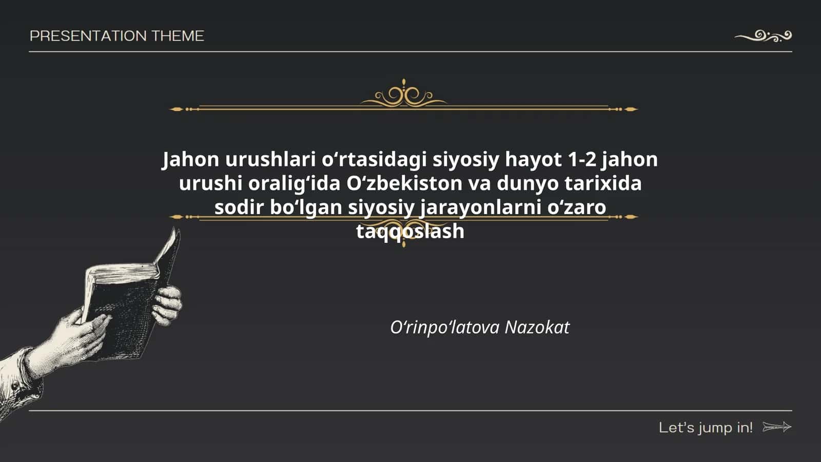 Jahon urushlari oʻrtasidagi siyosiy hayot 1-2 jahon urushi oraligʻida Oʻzbekiston va dunyo tarixida sodir boʻlgan siyosiy jarayonlarni oʻzaro taqqoslash 1