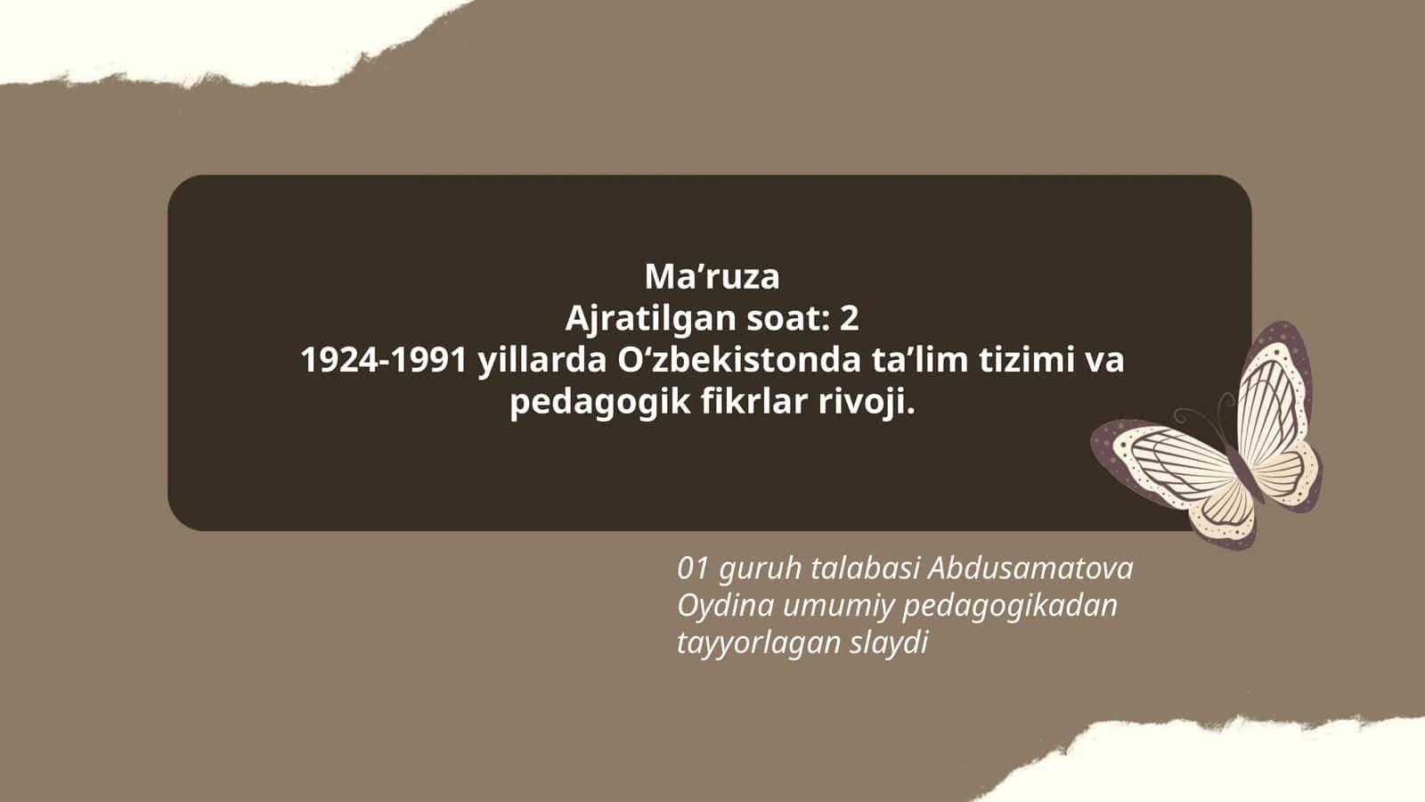 01 guruh talabasi Abdusamatova Oydina umumiy pedagogikadan tayyorlagan slayd 1
