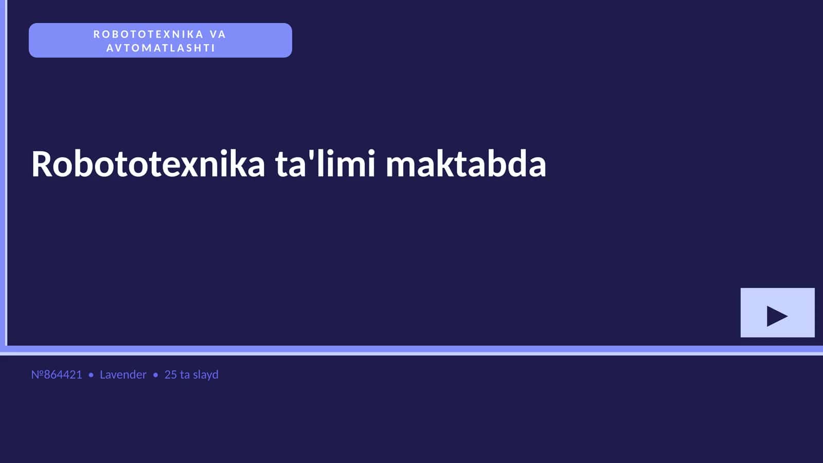 ROBOTOTEXNIKA VA AVTOMATLASHTI 1