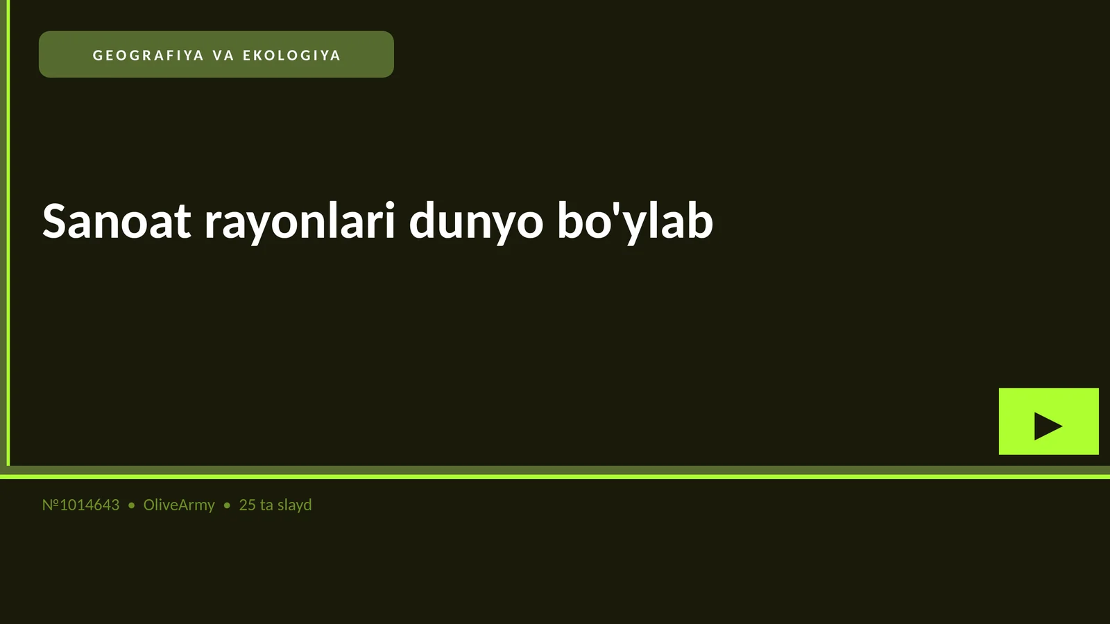 Sanoat rayonlari dunyo bo'ylab 1