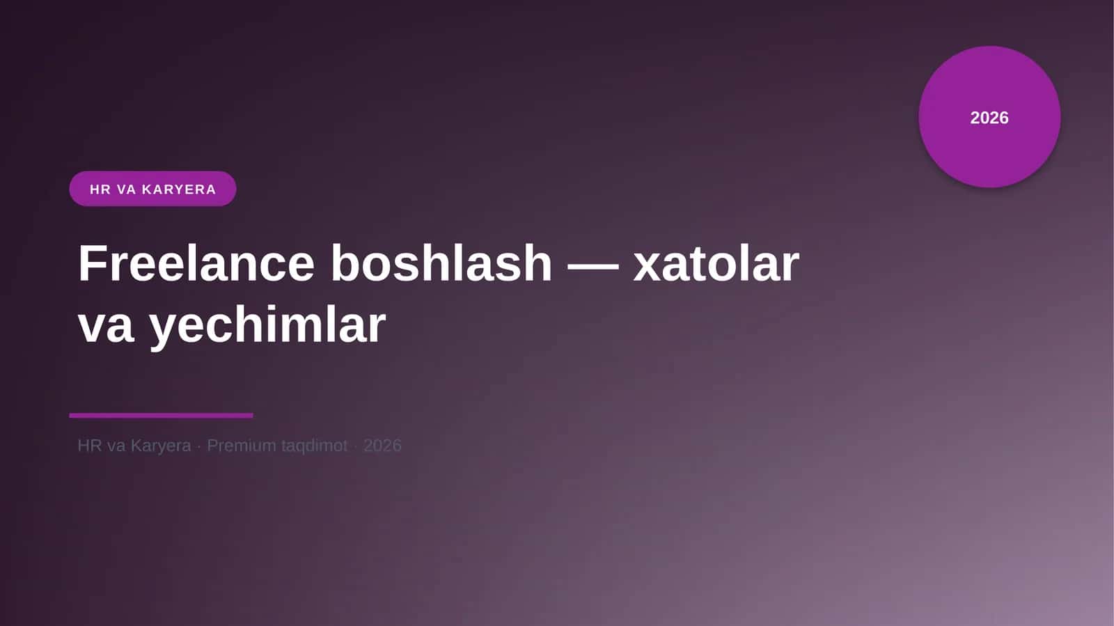 Freelance boshlash — xatolar va yechimlar 1