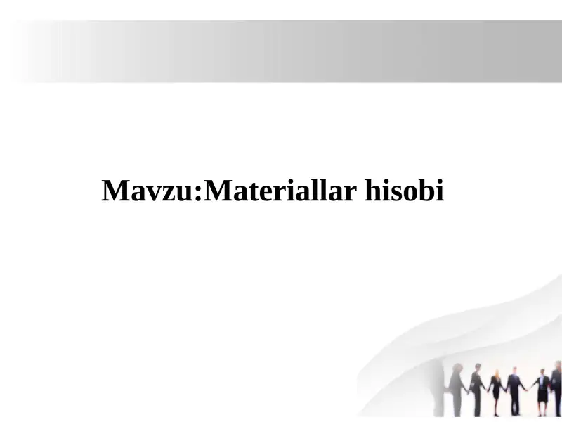 Materiallar hisobi 1