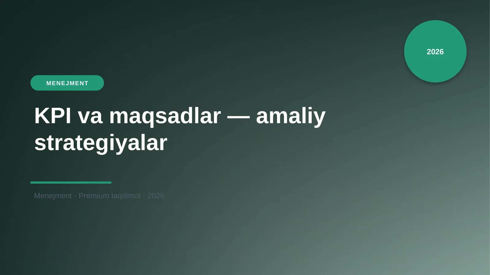 KPI va maqsadlar — amaliy strategiyalar 1