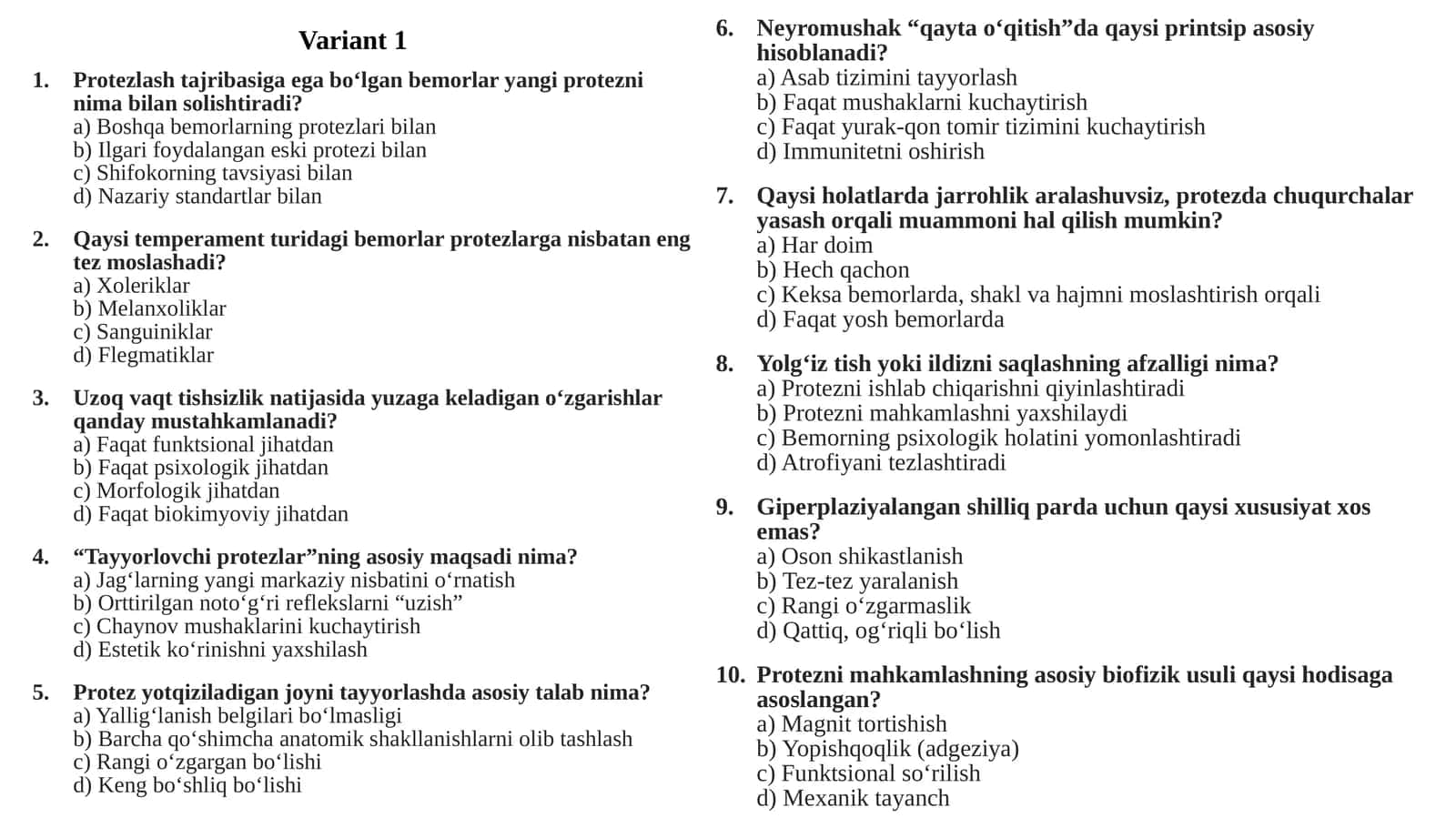 Og'iz bo'shlig'ini protezllashga tayyorlash 1
