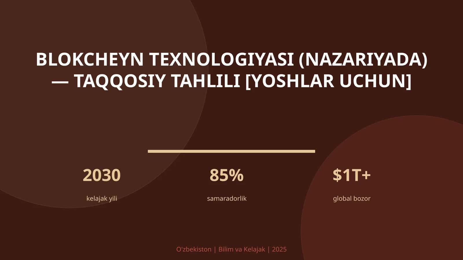 Blokcheyn texnologiyasi (nazariyada) — taqqosiy tahlili [yoshlar uchun] 1
