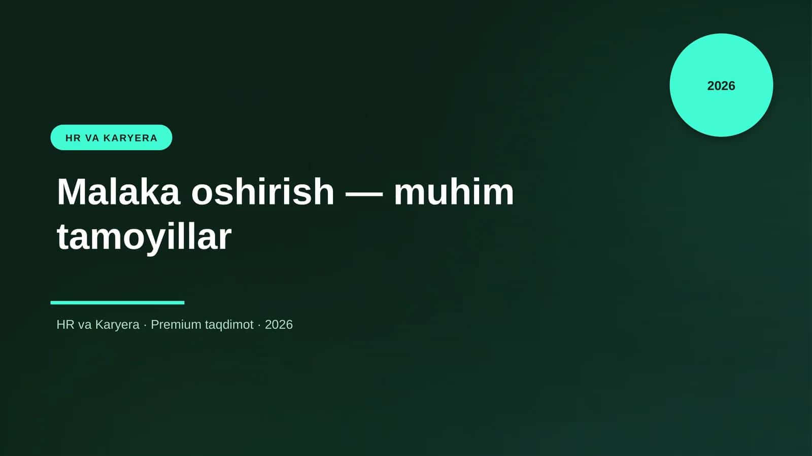 Malaka oshirish — muhim tamoyillar 1