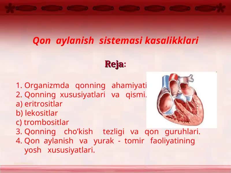 Qon aylanish sistemasining kasaliklari 1