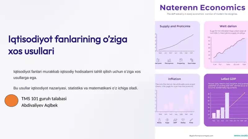 Iqtisodiyot fanlarining o’ziga xos usullari 1