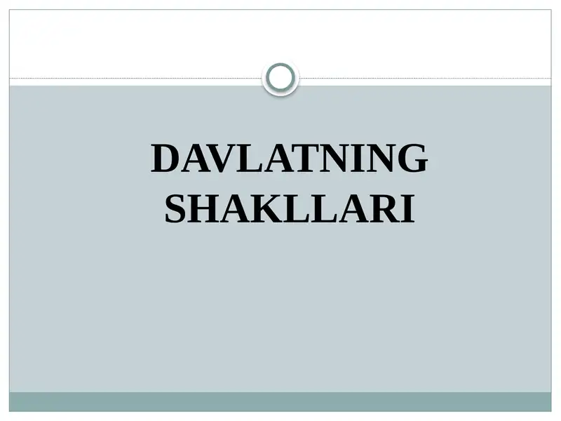 DAVLATNING SHAKLLARI 1