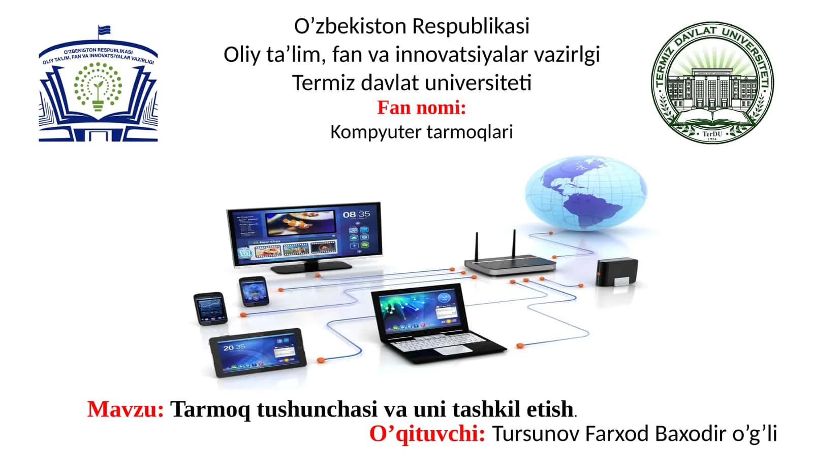Tarmoq Tushunchasi va Uning Tashkilotlash 1