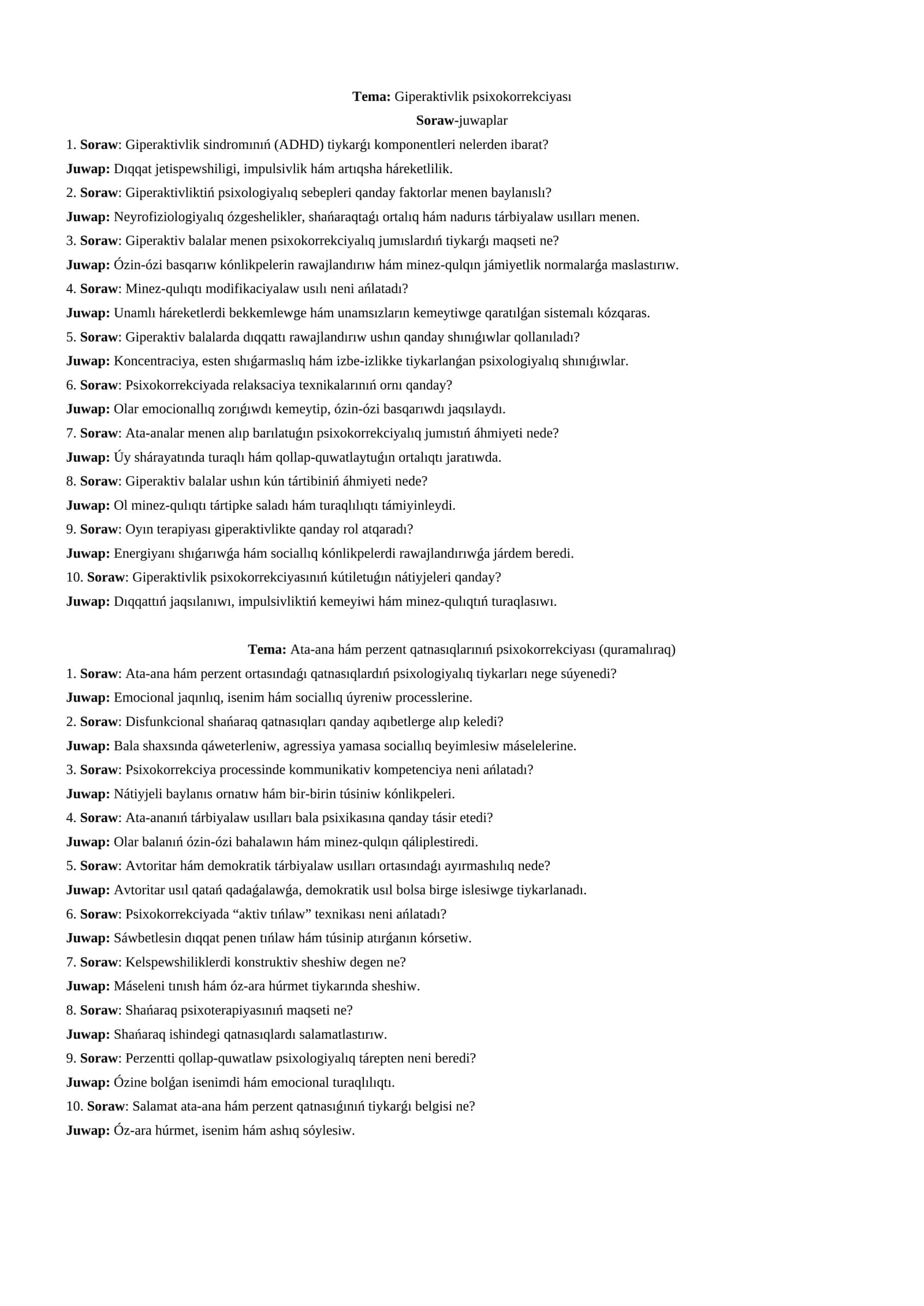 Giperaktivlik psixokorrekciyası 1