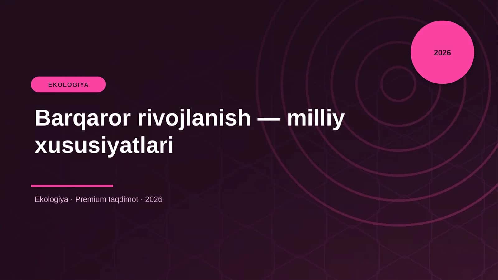 Barqaror rivojlanish — milliy xususiyatlari 1