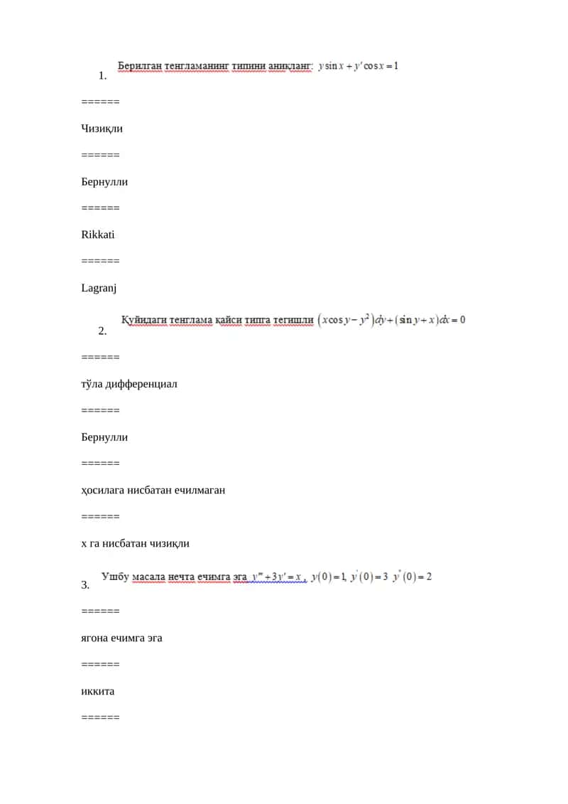 diffirensial tenglamalar 1