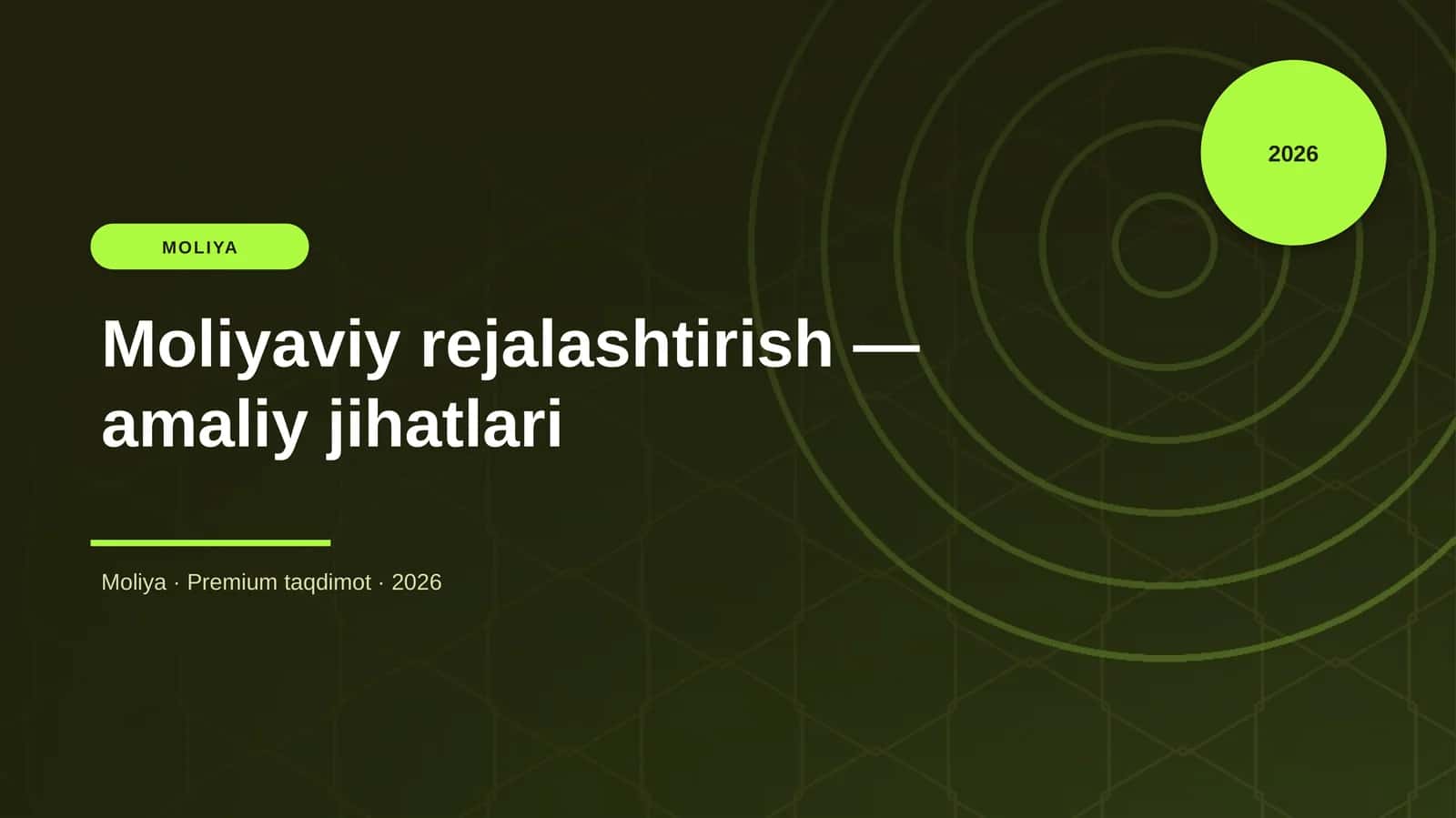Moliyaviy rejalashtirish — amaliy jihatlari 1