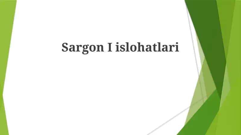 Sargon Iislohatlari 1