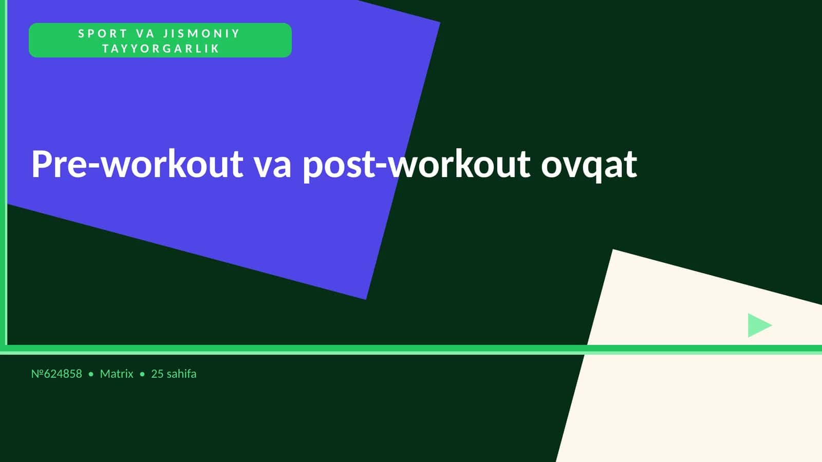 SPORT VA JISMONIY TAYYORGARLIK 1