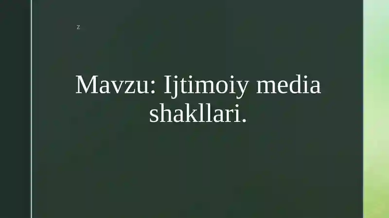 Ijtimoiy media shakllari