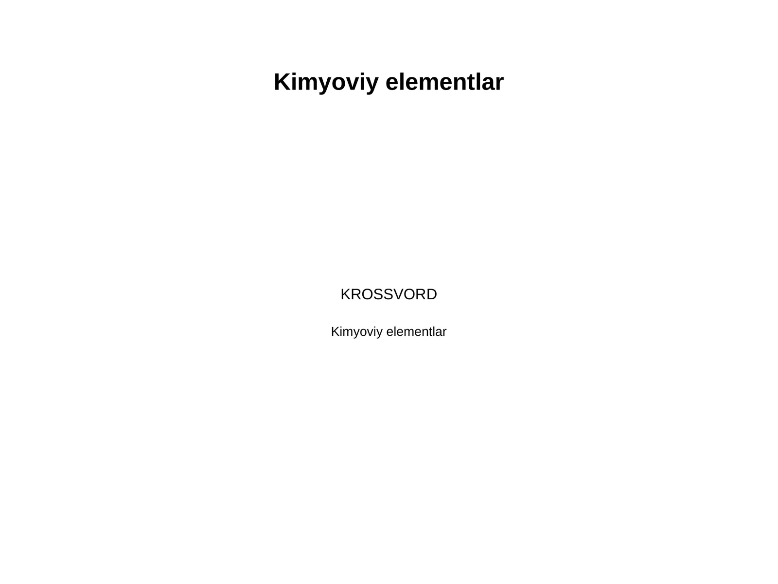 Kimyoviy elementlar 1