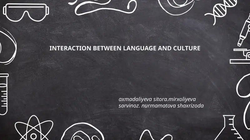 INTERACTION BETWEEN LANGUAGE AND CULTURE 1