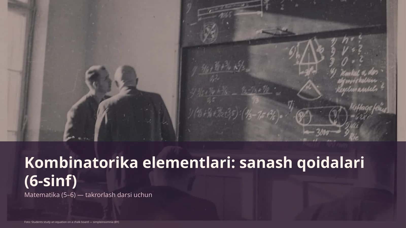 Kombinatorika elementlari: sanash qoidalari (6-sinf) 1