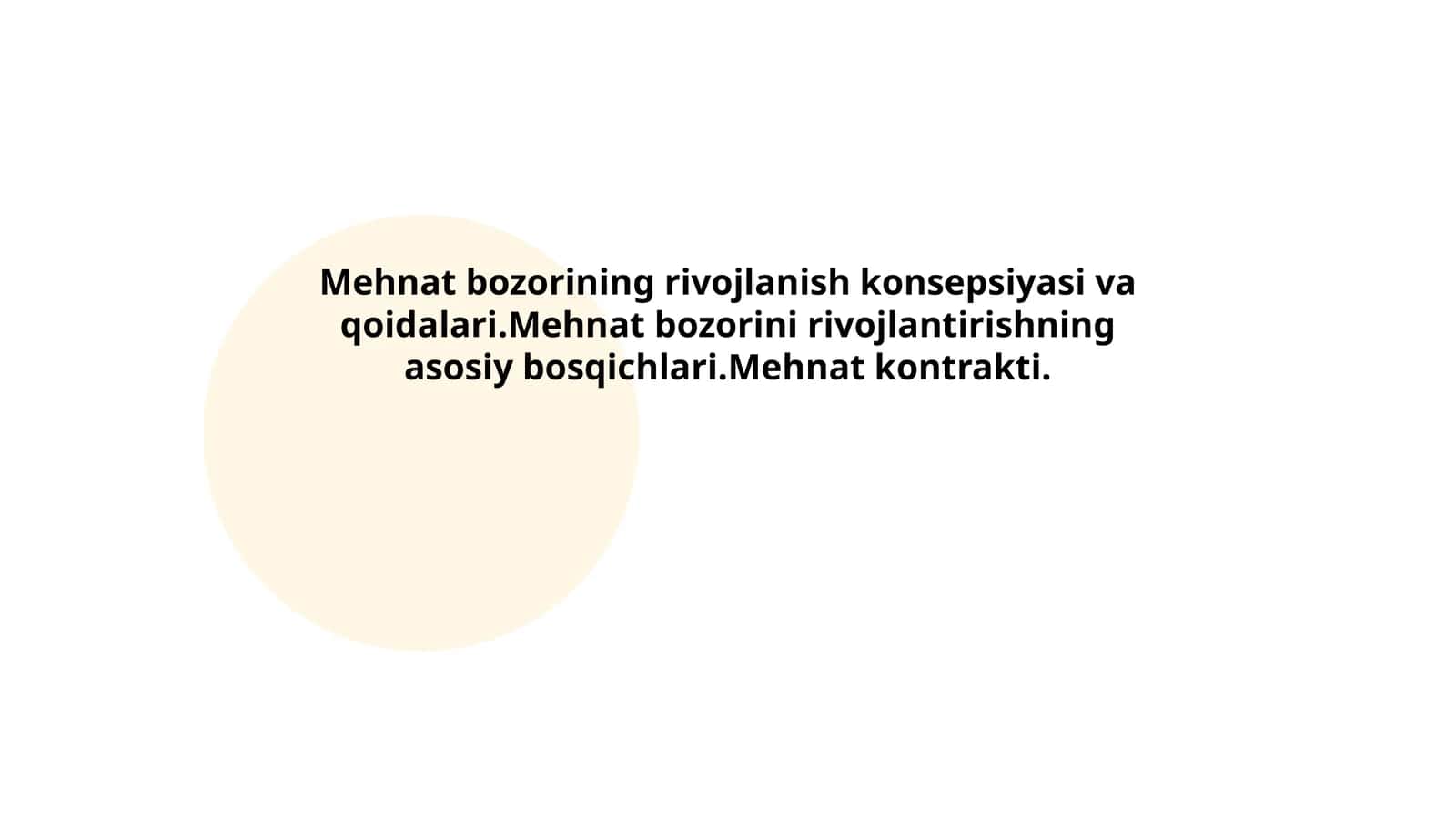 Mehnat bozorining rivojlanish konsepsiyasi va qoidalari 1