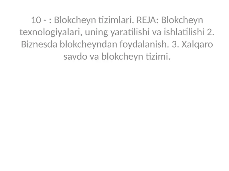 Blokcheyn tizimlari 1