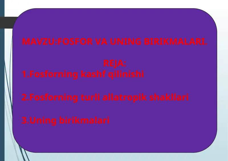 FOSFOR VA UNING BIRIKMALARI 1