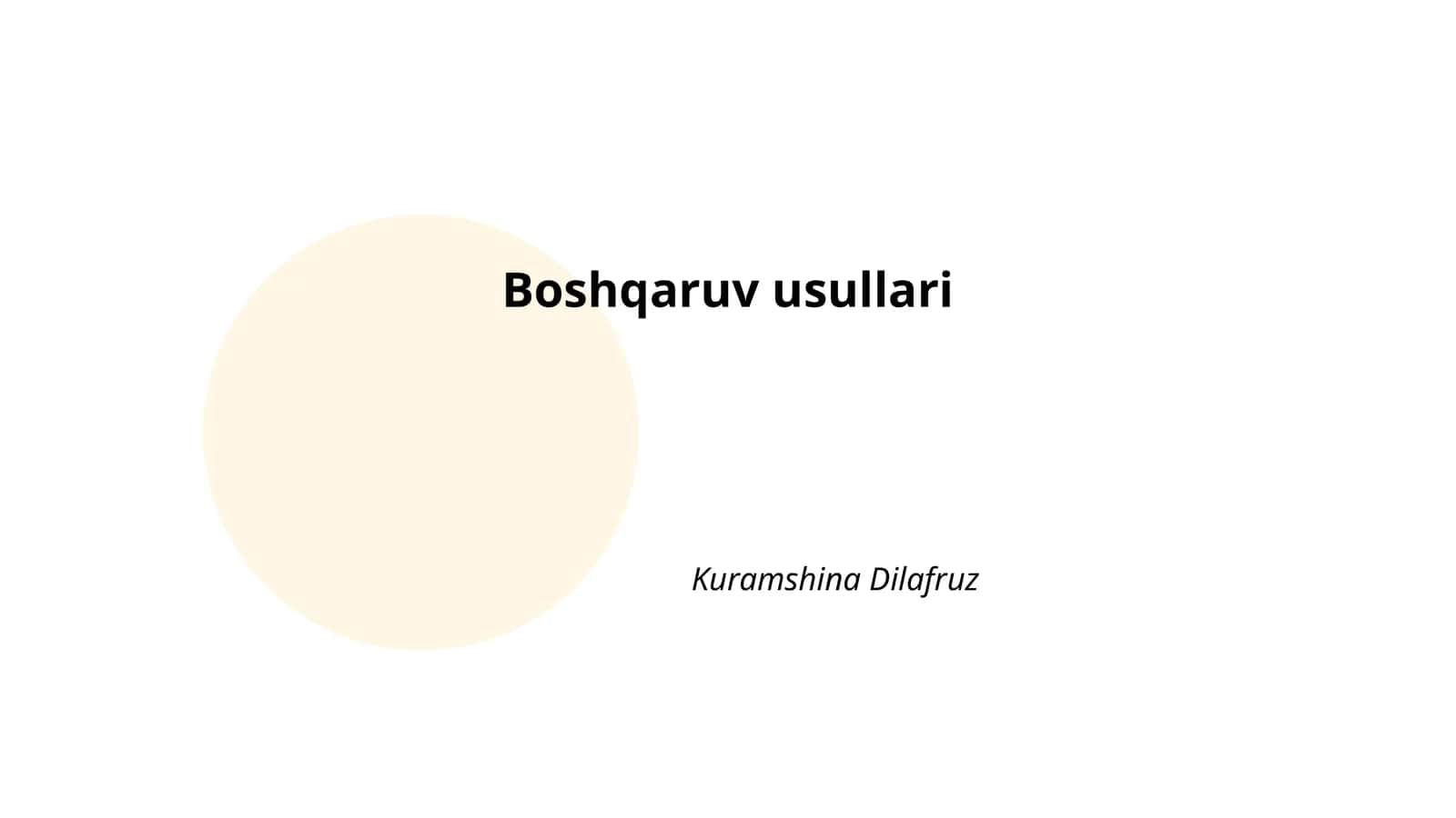 Boshqaruv usullari 1