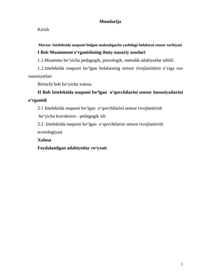 Intelektida nuqsoni bolgan maktabgacha yoshdagi bolalarni sensor tarbiyasi 1